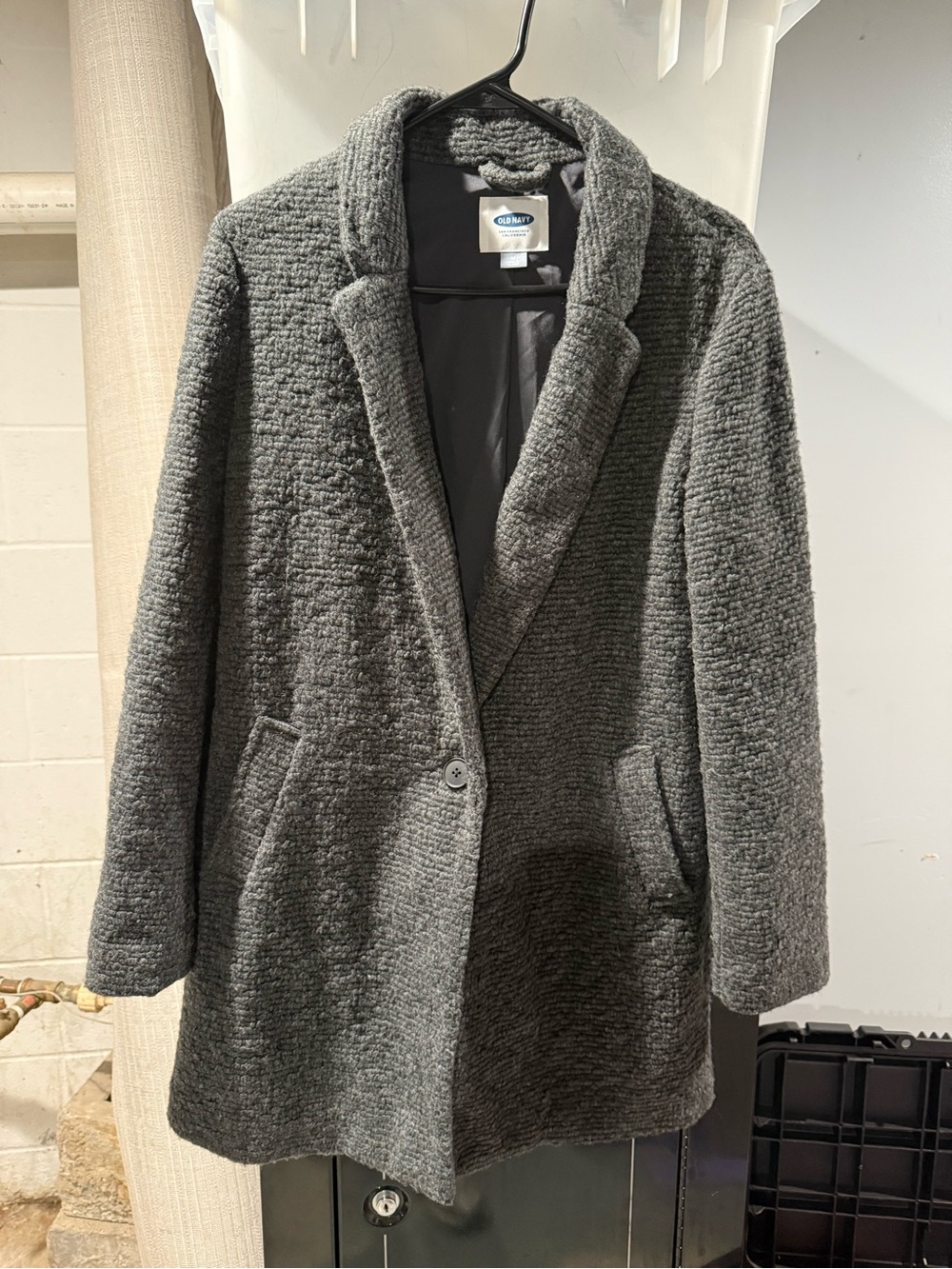 Old Navy Gray Textured Pea Coat